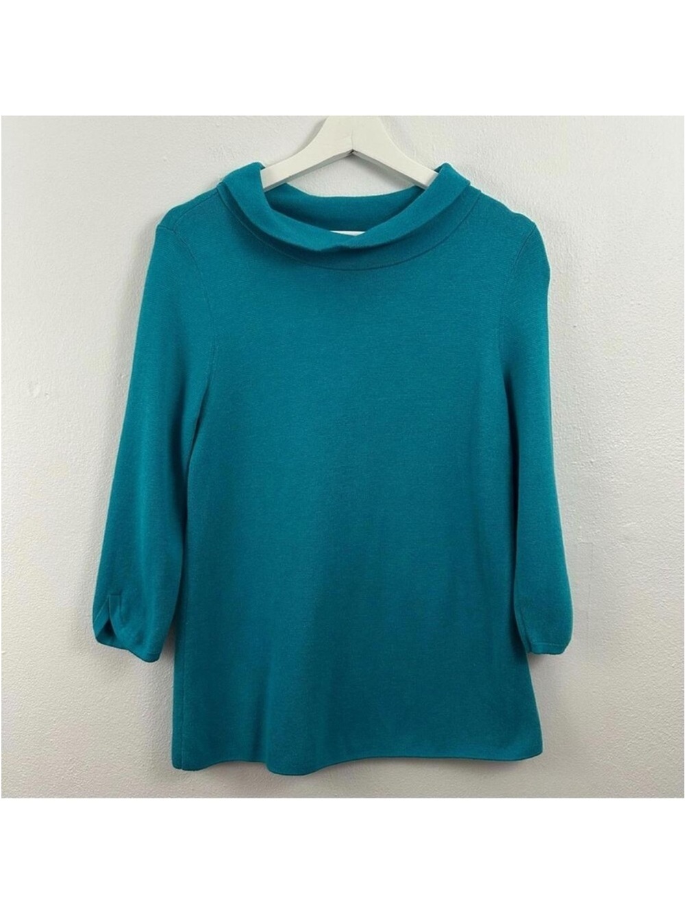 Talbots Women’s Mock Neck Teal Pullover Sweater Size MP